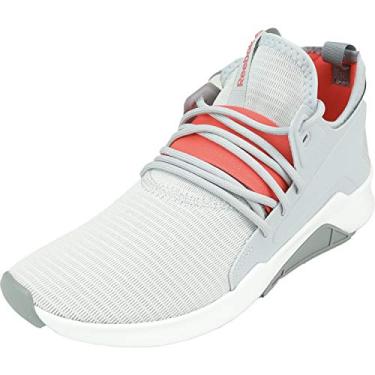 Imagem de Reebok CN6613 Tênis masculino de lona cano baixo com cadarço, Cinza frio/branco/vermelho neon, 6