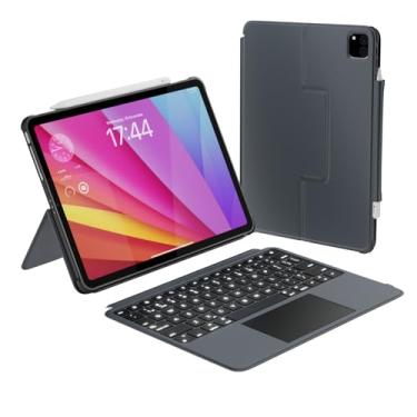 Imagem de Macally iPad Pro 11 Inch M4 Case with Keyboard (2024 Gen 7) - Detachable Backlit Keyboard with Trackpad, Multi-View Stand, Apple Pencil Holder - iPad Pro Keyboard Case 11 Inch