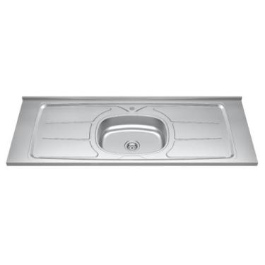 Imagem de Pia de Cozinha com Cuba e Válvula Bali 140cm Aço Inox - Ghel Plus, 17,