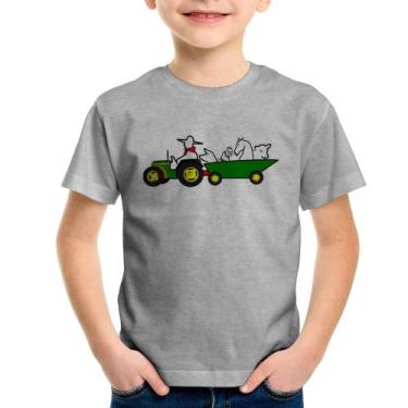 Imagem de Camiseta Infantil Fazendeiro - Foca na Moda, Cinza, 6