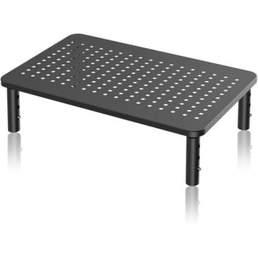 Imagem de suptek Suporte Para Monitor De Computador, Suporte Para Monitor Para Laptop, Impressora, Notebook E Todas As Telas Planas De Tv Com Plataforma Ventilada, Suporte Para Laptop Ajustável Em 3 Alturas,