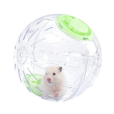 Imagem de Bola de hamster de 19 cm, transparente, respirável, promove a saúde do exercício, reduz o estresse, fácil de limpar, acessório para hamster anão sírio, gerbos, ratos, animais de estimação pequenos,