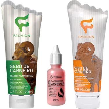 Imagem de Kit Sebo De Carneiro Tradicional + Sebo de Carneiro Esfoliante + Loção