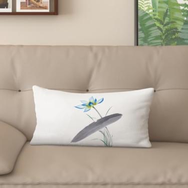 Imagem de Sladjana Capa de almofada de sofá requintada estilo chinês com estampa de lótus - eleve seu espaço de vida (40,6 x 61 cm, JYHH-M)