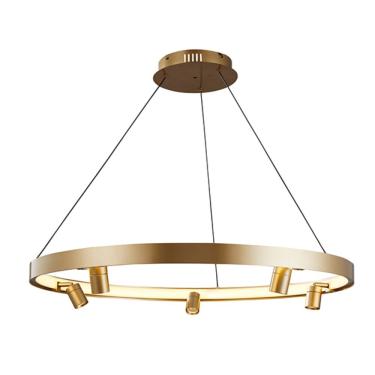Imagem de Pendente Lilla Redondo Alumínio Dourado 80cm Led 52W 3000K