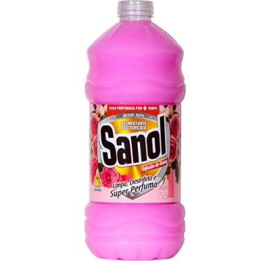 Imagem de Sanol Desinfetante Líquido Para Uso Geral Infusão De Rosas 2 Litros Rosa