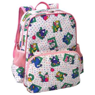 Imagem de Mochila Infantil LS Bolsas com 4 divisões Estampa Bichinhos e Letras B