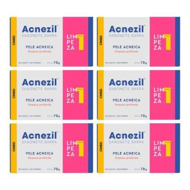 Imagem de Kit c/6 und Acnezil Sabonete em Barra 70g Pele Acneica - CIMED