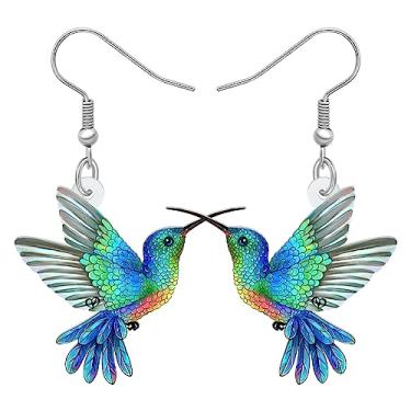 Imagem de DALANE Brincos femininos divertidos de acrílico com pingente de beija-flor, joias hipoalergênicas para amantes de pássaros da primavera, pingentes de festa de aniversário, Medium, Acrílico, Sem pedra