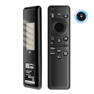Imagem de Controle remoto de voz solar BN59-01432A para TVs Samsung, substituição de controle remoto de TV de voz inteligente com Bluetooth recarregável, carregamento solar ecológico, compatível com UHD 4K/8K