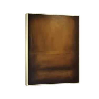 Imagem de Impressão em tela abstrata marrom preta texturizada arte de parede abstrata moderna arte abstrata em tela pintura para sala de estar escritório casa decoração de parede 70 x 98 cm (27,6 x 38,5 pol)
