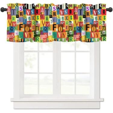 Imagem de GoDazzling Saia de cortina ABC com alfabeto colorido para crianças, com letras de desenho animado, para quarto, sala de estar, café, banheiro, 147 x C45 cm, 1 painel