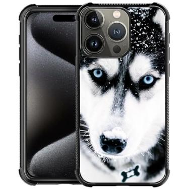 Imagem de CARLOCA Capa compatível com iPhone 16 Pro Max, focinheira de cachorro, olho azul, design moderno para meninas, à prova de choque, antiarranhões, capa traseira de policarbonato rígido para iPhone 16