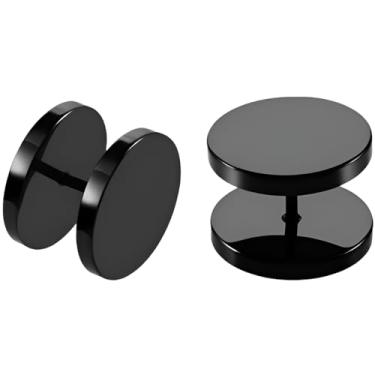 Imagem de 1 par de alargadores de orelha falsos de aço inoxidável prateados de 4 mm (6 G) parafuso de cochilo plano para esconder falso tragus brincos hipoalergênicos para cartilagem do sono piercing corporal