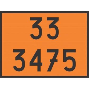 Imagem de Kit 4 Placas Numerologia Laranja Onu 33 3475 Carga Perigosa 333475 - S