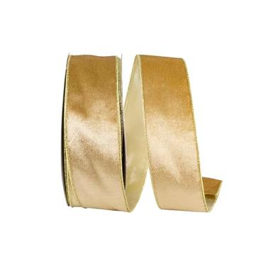 Imagem de Reliant Ribbon Fita de veludo Lux Gold Metálico com borda com fio