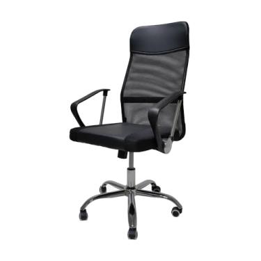 Imagem de Cadeira De Escritório Presidente Giratória Cairo Com Regulagem Tela Mesh Preta