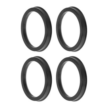 Imagem de INFINAUTO Anéis centralizados de cubo de roda de carro de 84,1 mm a 69,6 mm rodas de policarbonato preto eixo central amortecedor Hubrings 4 peças