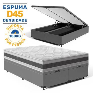 Imagem de Cama Box Baú com Colchão de Espuma D45 Double Face Air Pro Força Anjos Queen 158cm