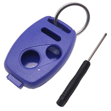 Imagem de Capa de chave para Honda Accord/Civic/CR- V/Fit/Odyssey/Pilot/Ridgeline/CR-Z Capa de chave de carro com chave de fenda e chaveiro (2 + 1 botão, azul)