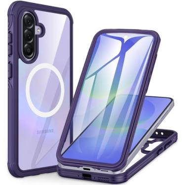 Imagem de CENHUFO Capa magnética para Samsung Galaxy A36 5G / A56 5G, capa de telefone embutida 9H protetor de tela de vidro temperado [compatível com Magsafe] Capa protetora à prova de choque de corpo inteiro