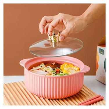 Imagem de 5sssallefaa Conjunto de tigelas de cerâmica com pauzinhos e tampa de vidro, pratos de almoço, sopa, ramen, tigela de sobremesa, utensílios de mesa (preto JoJo's Bizarre Adventure1)