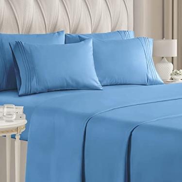 Imagem de California King Size Sheet Set - 6 Conjunto de Peças - Lençóis de Cama de Luxo do Hotel - Extra Macio - Bolsos Profundos - Fácil Ajuste - Respirável &