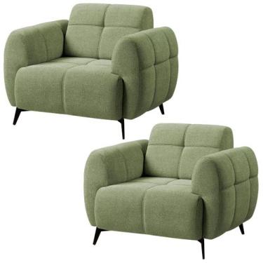 Imagem de Kit 2 Poltronas para Sala e Escritório Decorativa Kania - Konfort, Lin