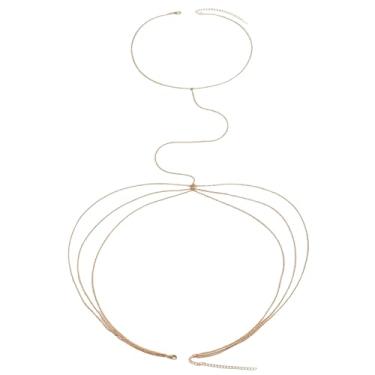 Imagem de JODDFLY Pacote com 2 colares de corrente corporal, joias de cintura em camadas para mulheres, ouro e prata, Adjustable size, Metal, Sem Pedra Preciosa