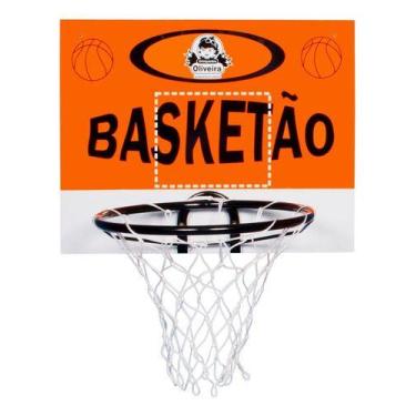 Imagem de Cesta Cesto Basquete Cesta Mdf Com Aro De Ferro - Oliveira - Oliveira 