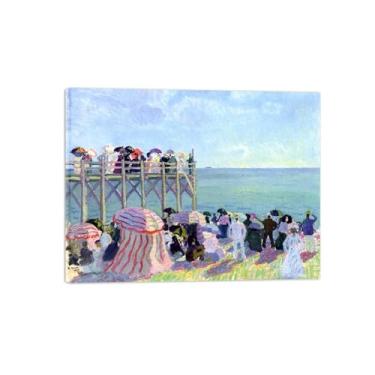 Imagem de Pinturas a óleo famosas - imagem de arte clássica - reprodução de praia e cais impressão giclée em tela - pôster e impressões prontas para pendurar tela embrulhada 60 x 80 cm 24 x 31 polegadas