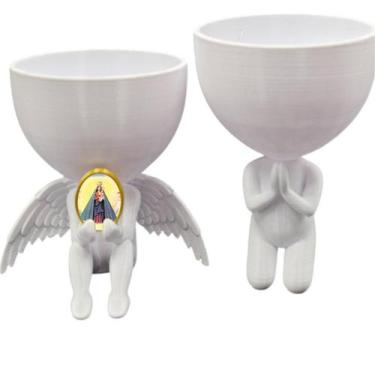 Imagem de Kit Decoração Nossa Senhora Nazare Anjinho Relicario Oração - Point da