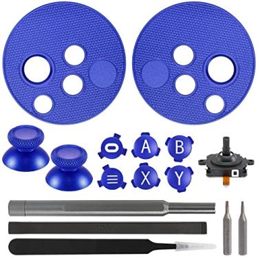 Imagem de VRbrother Metal Left and Right Controller Replacement Keyboard, Mushroom Caps, ABXY Buttons Return Key Function Key, Analog Joystick Replacement (1pcs) for Meta Oculus Quest 2 Accessories (Blue)