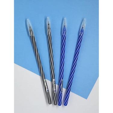 Imagem de 04 Canetas Spiro Cis duas pretas e duas azul papelaria material escolar