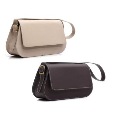 Imagem de Kit 2 Bolsa Feminina Clutch Shoulder Bag Alça de Mão Compacta - Alice,
