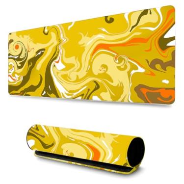 Imagem de Mouse Pad Gamer Profissional Confortavél Anti Derrapante Games e Escritório (80X40) Abstratos (Amarelo)
