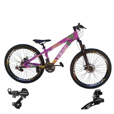 Imagem de Bicicleta Aro 26 Vikingx Aluminio Tuff 25 Mtb 24v Cambio Shimano Diant