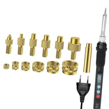 Imagem de shamjina Kit de solda de inserção rosqueada Dicas de ferro de solda com quatro orifícios de ventilação Kit de ferro de solda elétrica de alto desempenho