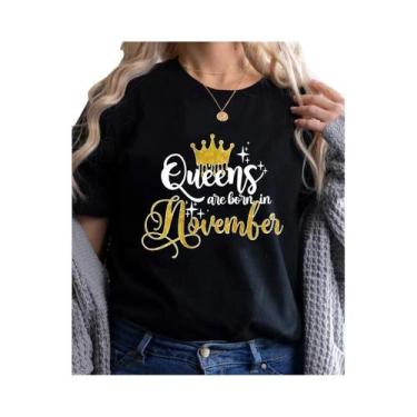 Imagem de Camiseta Feminina Golden Crown Queen - Estampa Gráfica - Presente de A