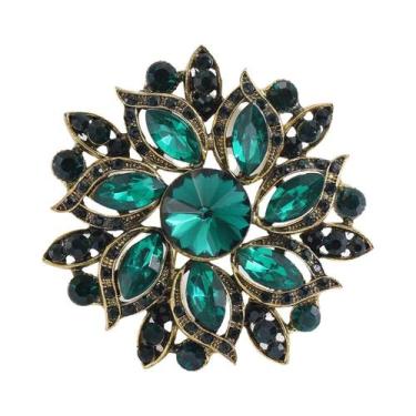 Imagem de Broches Grandes de Flores com Strass - 8 Cores - Acessórios de Festa L