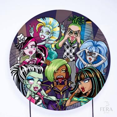 Imagem de Painel Decorativo para Festa 1,30x1,30 metros Vesti Fácil com Elástico Monster High - Fera Print