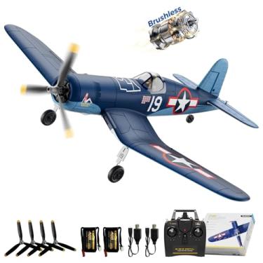 Imagem de CKYSCHN Brushless RC Plane F4U Corsair - 4CH 500mm RC Airplane 3 Modes to Learn Flight & 6-Axis Gyro, 2.4GHz RTF Remote Control Airplane for Adults - One Key Aerobatic