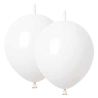 Imagem de ADIDO EVA Link Balloons de 15 cm - 60 peças de balões de ligação rápida balão de ligação de látex para decorações de aniversário de casamento (branco)