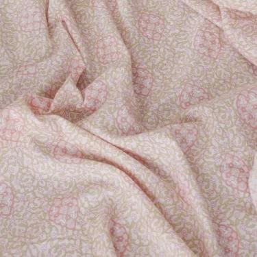 Imagem de Tecido japonês 100% algodão por jarda, macio, ligeiramente elástico, lindo tecido de vestido de algodão com estampas florais de videira para moda de vestir, blusa, camisas, artesanato (8 jardas, rosa)