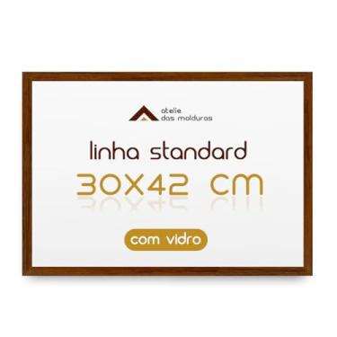 Imagem de Moldura Quadro A3 30x42 para Decoração Parede com Vidro (Oncinha)