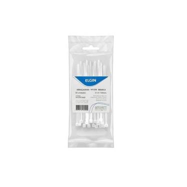 Imagem de Abracadeira Nylon Pa66 Med Branco 3.6x150 P20 - 20 Unidades - Elgin