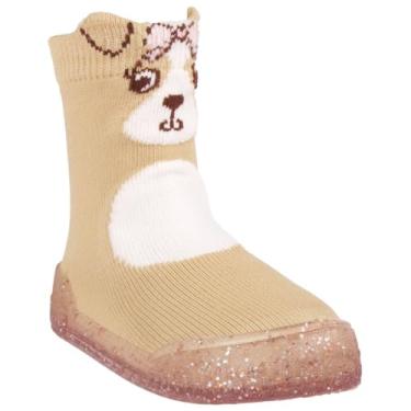 Imagem de Meia Com Sola Bebê Emborrachada Antiderrapante Pimpolho Menino Menina Macia (CACHORRINHA, BR, Criança de 1 a 3 anos, Numérico, 21)