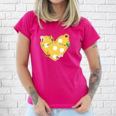 Imagem de Blusas com estampas juninas festa na escola camiseta feminina babylook
