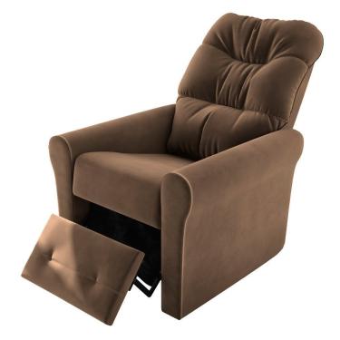 Imagem de Poltrona Reclinável Clio Em Veludo Com 3 Posições Matrix Marrom
