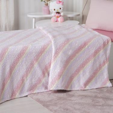 Imagem de Manta Tv Candy Brilha No Escuro 127x152 Super Macia Rainbow